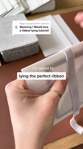 How to Tie Ribbon Around Wedding Invitations | Ribbon Tutorial