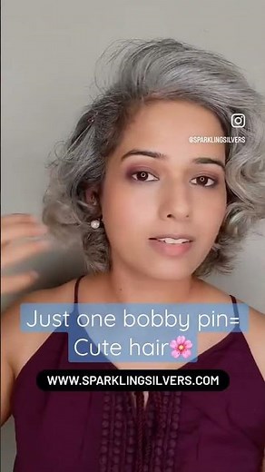 Cute Grey Hairstyle! 🌸 #greyhair # #greyhairtransition #shortgreyhair