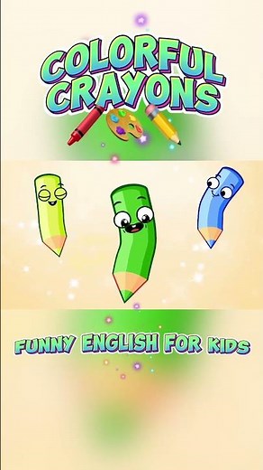 Colorful Crayons 🖍️🎨✏️ Funny English for Kids! #animation #kids #cartoon
