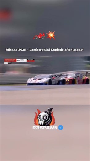 Lamborghini Horror Crash 🏴‍☠️💥•¥ •¥ Race 2, GTWC Europe 2025 at Misano 🇮🇹 — Georgi Donchev’s Lamborghini gets clipped by Darren Leung’s BMW and spins hard into the barriers 💥 Instant explosion. Massive flames. Full red flag 🚨 Miraculously, Donchev walks away unharmed 🙏 — a modern Grosjean moment 🔥 •¥ Pure chaos. Pure survival. 🏁 •¥ 👉 Follow @respawndriver for real racing shock moments ⚡ •¥ #gtworldchallenge #misano #fireball #lamborghini #bmw #motorsport #supercars #racingcrash #r3spaw
