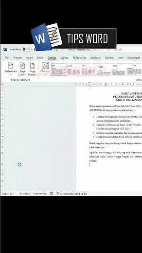 cara menambahkan watermark di Microsoft Word #fypシ #office #tutorialwordpemula #msword