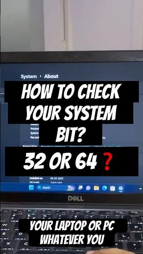 32 Bit or 64 Bit? How to Check Your Windows System Architecture #windows #laptop #informative #bit