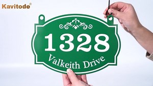 Hanging Address Plaque Sign - House Number Plaque Sign,House Numbers for Outside House,Lamp Post,Light Post,Mailbox,Post,Yard,Front Door Double Sided Metal 10 x 6 inch