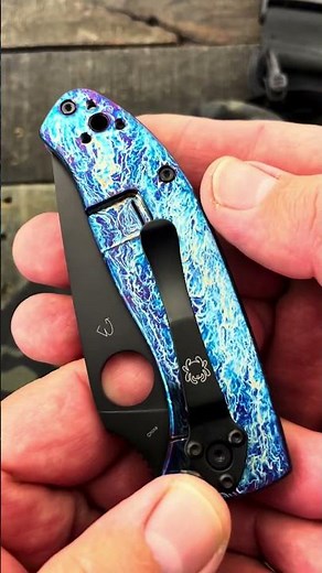 Spyderco Tenacious - Disarray Finished Titanium - Available at GPKNIVES.com! #Spyderco