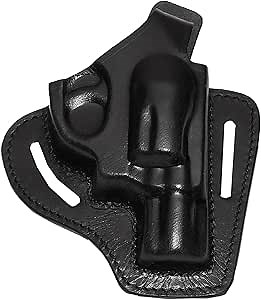 S&W J Frame Holster, 2 Slot Pancake OWB Right Handed Leather Gun Holster Thumb Break Handmade