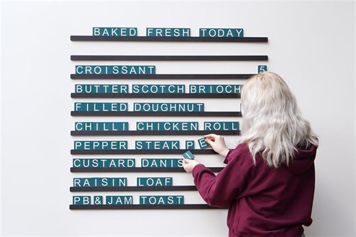 Wall Menu Board With UV Printing, Changeable HDF Letter Rails for Cafe Decor - Etsy