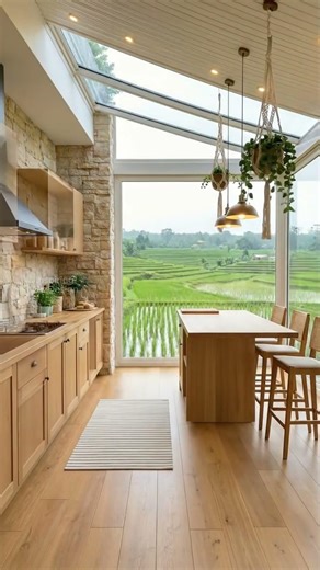 Would You Love Cooking in a Sun-Drenched Organic Modern Sunroom Kitchen?