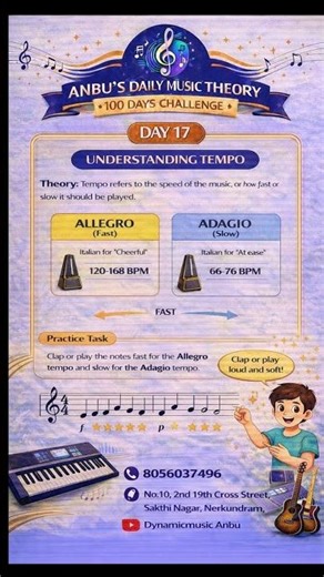 Fast vs Slow Music 🎶 | Tempo Explained (Day 17)