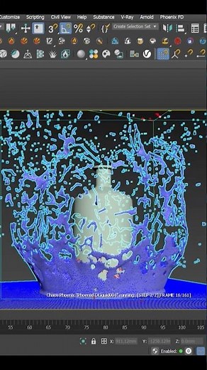 Water Simulation #phoenix #animation #3dsmax #chaos