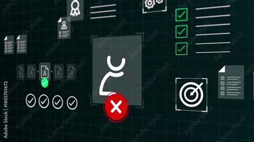 High tech display showing authorized personnel profiles with green status indicators and target symbols for security tracking.