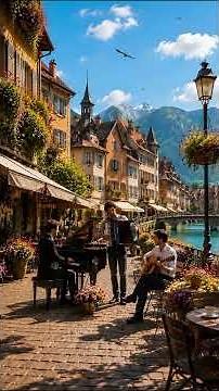 Romantic French Music | The Quiet Square of Annecy 🇫🇷 Accordion, Piano & Guitar (AI)
