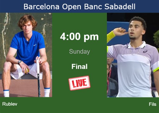 How to watch Rublev vs. Fils on live streaming in Barcelona on Sunday - Tennis Tonic - News, Predictions, H2H, Live Scores, stats