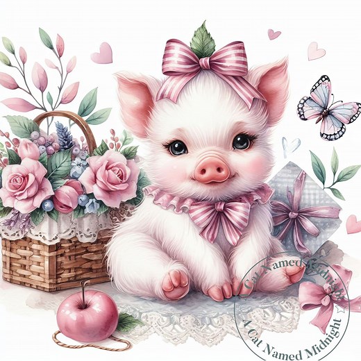 10 Baby Pigs Clipart Watercolor Pigs Clip Art Easter Farm Watercolor Clipart Bundle Shabby Chic Barnyard Digital Download Images - Etsy