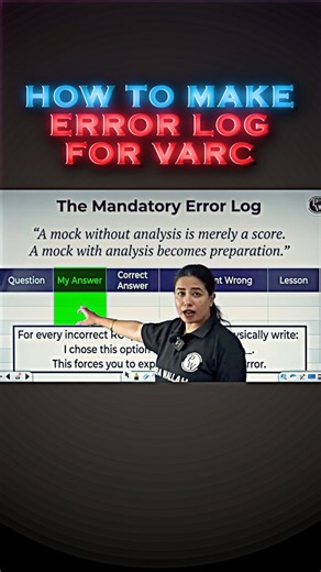 How To Make an Error Log for CAT 2026 | VARC Error Log Table Step By Step #error #varc #cat2026 #pw