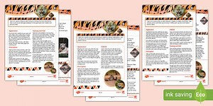 UKS2 All About Tigers Reading Comprehension Activity