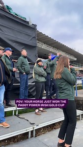 The grooms’ reaction says it all as Fact To File powers to victory in the Paddy Power Irish Gold Cup at Leopardstown - moments that make racing what it is.🏆🐎 | Leopardstown Racecourse