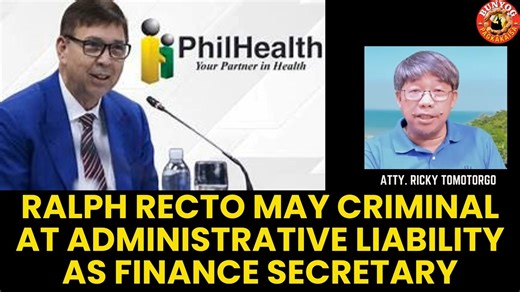 RALPH RECTO MAY CRIMINAL AT ADMINISTRATIVE LIABILITY AS FINANCE SECRETARY | Bunyog - Pagkakaisa Public Page