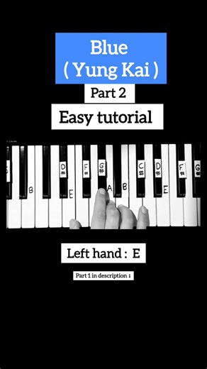Blue Yung Kai easy tutorial #piano #learn #pianotutorial #pianocover #easy #beginner #beginners