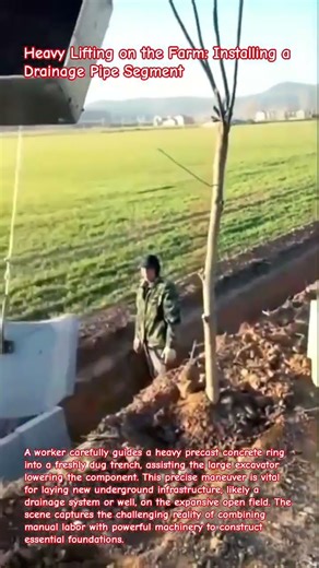 Heavy Lifting on the Farm: Installing a Drainage Pipe Segment