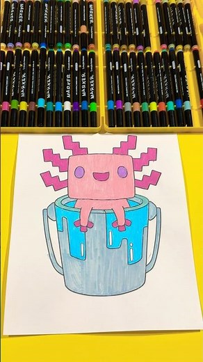 DIBUJE UN AJOLOTE DE MINECRAFT #minecraft #drawing #dibujo