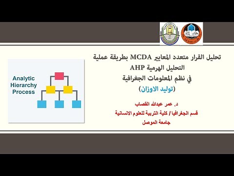 تحليل القرار متعدد المعايير MCDA بطريقة عملية التحليل الهرمية AHP في نظم المعلومات الجغرافية GIS