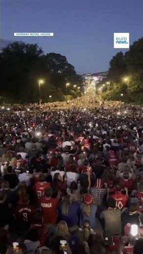 Norway's Crown Prince celebrates victory over Brazil with viking row