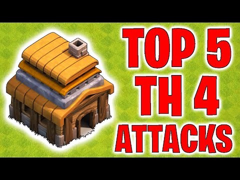 TH4 Attack Strategy - TOP 5 Attacks - Clash of Clans 2021