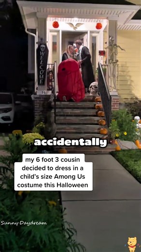 His Among Us costume was hilarious! 😂