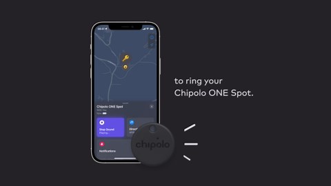 Chipolo ONE Spot - Key Finder, Bluetooth Tracker for Keys, Bag - Works with The Apple Find My app (only for iOS) (Almost Black)