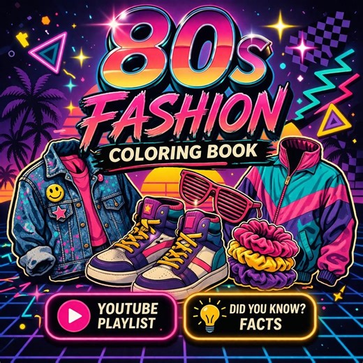 1980s Fashion Printable Coloring Pages, 80s Style Coloring Book Digital Download, Retro Outfit Theme, Instant Download - Etsy