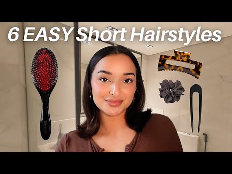 6 Easy Short Hairstyles ✂️ How to Style Short Hair (aesthetic & simple)