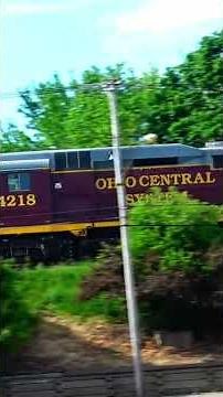 Ohio Central system GP30 on CSX train (with slow motion replay)