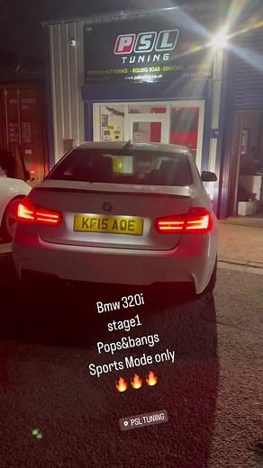 Bmw 320i, stage 1 Pops&bangs in sport mode only. #bmw #bmwf30 #bmw320i #bmwowners #popsandbangs #cars #psltuned #exhaustsystem