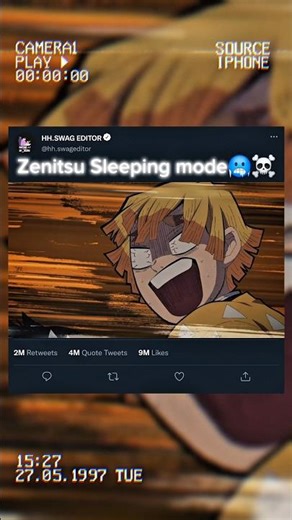 Zenitsu's True Power Awakens! ⚡ (Sleeping Mode)#anime#shorts