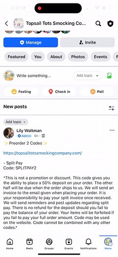 Join the Topsail Tots VIP Facebook Page Today!