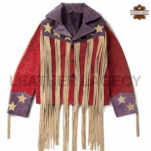 American Flag Suede Fringe Jacket | Suede Leather Jacket With Fringes | American Flag Suede Jacket With Fringes|western Cowgirl Style Jacket - Etsy