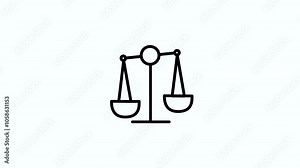 scale balancing icon suitable for economy, finance and law theme, easy to edit Stock Video