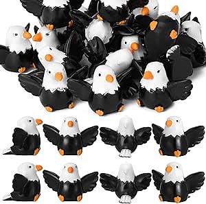 40 Pcs Mini Resin Bald Eagle, Wildlife American Bald Eagle Toy Figure, Patriotic Bald Eagle Bird Figurines, Bald Eagle Garden Statue, Ornaments for Independence Day Party Outdoor Lawn Garden