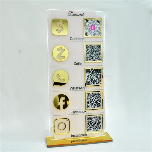 Custom Acrylic QR Code Payment Sign - Venmo/cashapp/paypal Scan to Pay for Small Business, Pop up Shop & Retail Stores - Etsy
