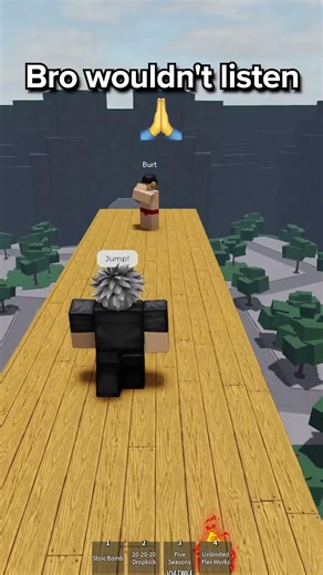 Bro wouldn't jump 💀 #roblox #tsb #shorts