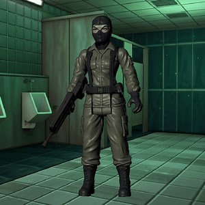 Metal Gear Solid - Meryl Silverburgh (Genome Soldier Disguise) Retro 3.75" Action Figure .stl