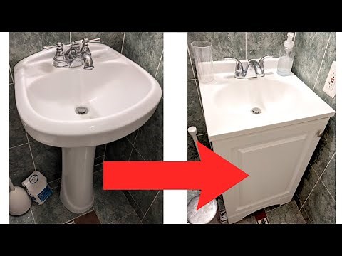 How to Replace a Pedestal Sink with a Vanity