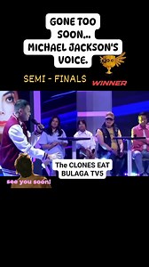 💥 CONGRATULATIONS ...🎉👏 * SEMI - FINALS WINNER. * MICHAEL JACKSON'S VOICE... * GONE TOO SOON - Song * The CLONES EAT BULAGA TV5 #gonetoosoon #michaeljackson #winner #semifinals #song #singer #sing #theclones #eatbulagatv5 #singing #contest #ctto #trend #cttoOfvideo #FBVIDEO #fbviral #viralvideo #virals #podt #PostViral #trendingvideo | Glessie Alonzo