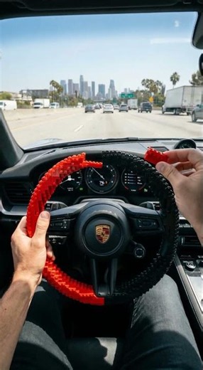 Porsche Steering Wheel Made of LEGO… Falls Apart When Touched 😱🧱