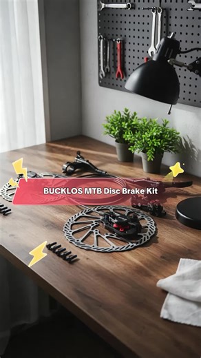 BUCKLOS Mountain Bike Disc Brake kit HB-323 MTB Mechanical Line Pulling Disc Brakes Caliper with Aluminum Alloy Levers /160mm Rotor,/is/PM Universal Adapter for Folding Bike/Fat Bike spoon bike parts bike brake