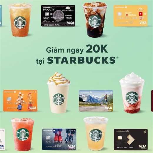 NHỮNG LỢI ÍCH “CẤT GIẤU” TRONG THẺ TECHCOMBANK VISA 💞 Bạn có biết thẻ thanh toán và thẻ tín dụng Techcombank Visa đang “cất giấu” ngập tràn quyền lợi hấp dẫn? 🌟 Miễn phí thường niên năm đầu (*) 🌟 Thanh toán 1 chạm tiện lợi 🌟 Hoàn tiền 1% không giới hạn trên mọi chi tiêu với Thẻ thanh toán 🌟 Hoàn tiền 5% khi chi tiêu tại nhà hàng, khách sạn với Thẻ tín dụng Visa Signature 🔥 Đặc biệt, GIẢM NGAY 20K cho mỗi món đồ uống kích cỡ Grande và Venti tại Starbucks, dành riêng cho chủ thẻ Techcombank 