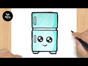 #206 How to Draw a Cute Fridge - Easy Drawing Tutorial
