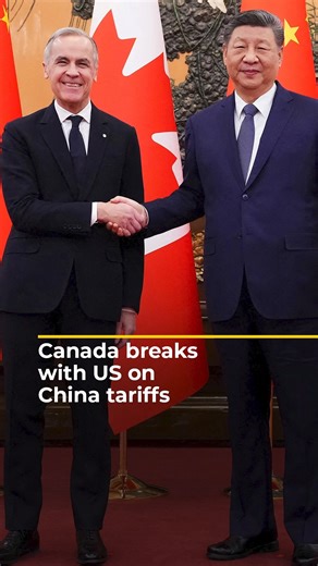 Canada will cut its 100% tariff on Chinese electric vehicles in exchange for lower Chinese duties on Canadian farm exports, Prime Minister Mark Carney said after talks in Beijing, signalling a shift from US policy as Ottawa seeks to reset ties with China. | Al Jazeera English
