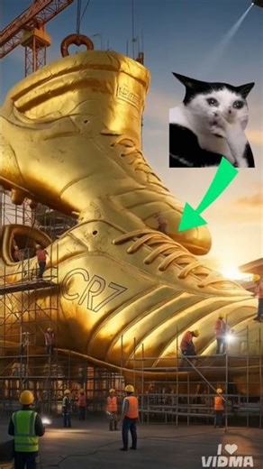 Building the World's First 100ft Gold CR7 Boot! 🥾🏆 #CristianoRonaldo #CR7 #GoldenBoot