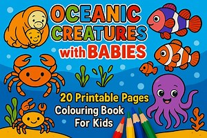 Ocean Creatures Coloring Book – 20-page Printable, Marine Animals (PDF & PNG) - Etsy